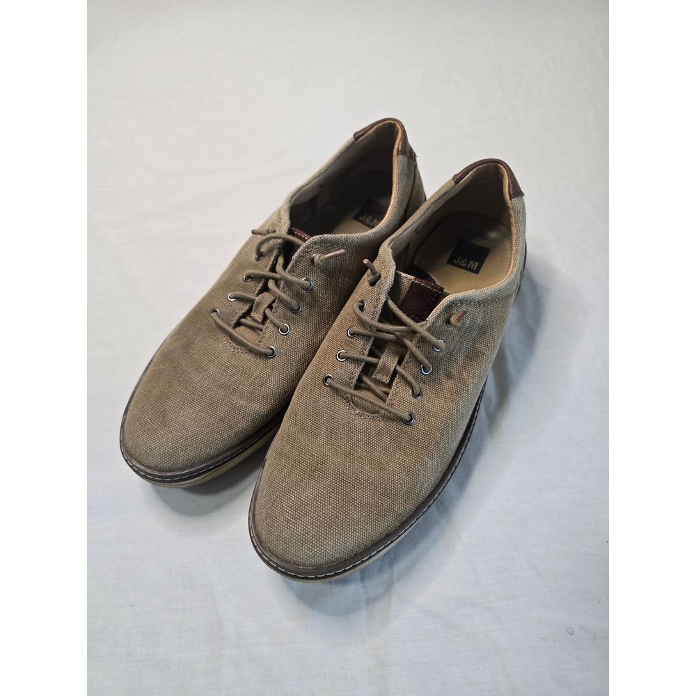 Johnston Murphy McGuffey Mens U-Throat Canvas Oxfords Tan Casual Sneakers 10M